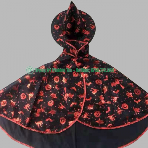 Áo khoác màu đen hình đỏ kèm mũ