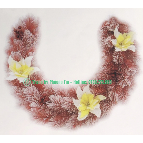 Dây trang trí cước đỏ phủ tuyết