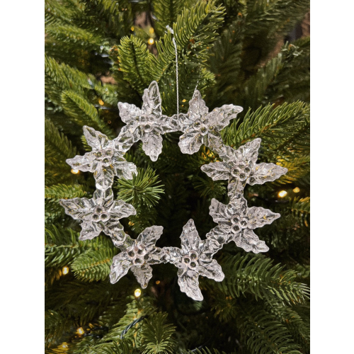 Dây trang trí hoa tuyết màu trắng vòng tròn