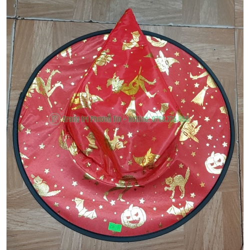 Nón phù thủy bí ngô màu đỏ