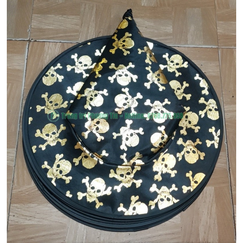 Nón phù thủy đầu lâu màu đen