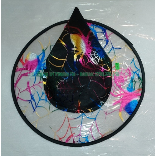 Nón phù thủy đen họa tiết