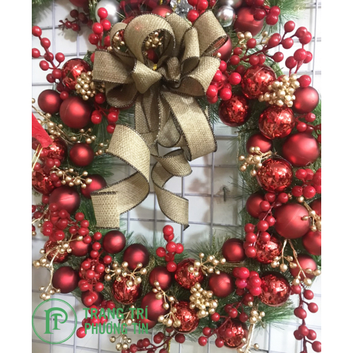 Vòng nguyệt quế nơ vàng, quả châu đỏ