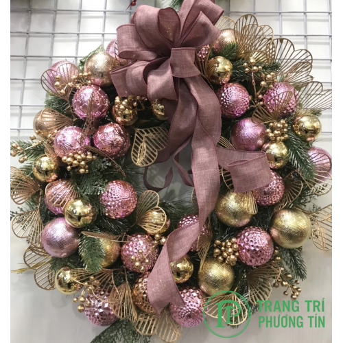 Vòng nguyệt quế hoa nơ tím