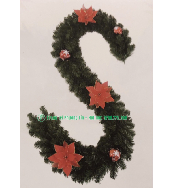 Dây trang trí đầu tròn có trang trí chùm trái đỏ