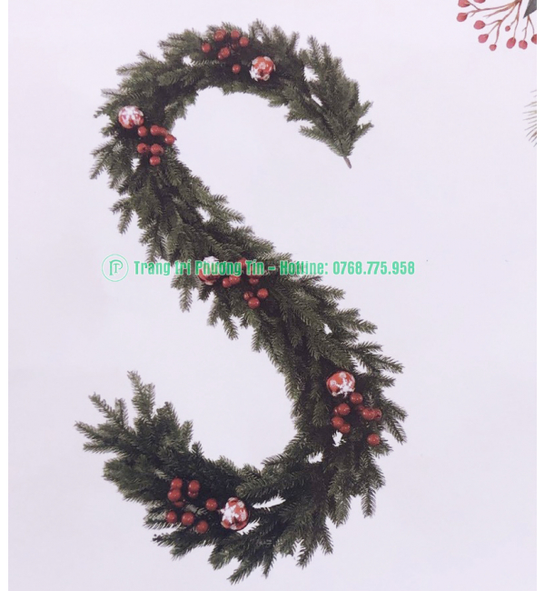 Dây trang trí PE lá chiếc có trang trí