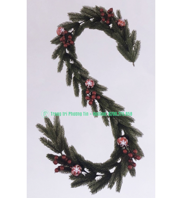 Dây trang trí 3 loại lá có trang trí