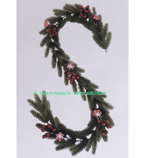 Dây trang trí PE lá chiếc có trang trí