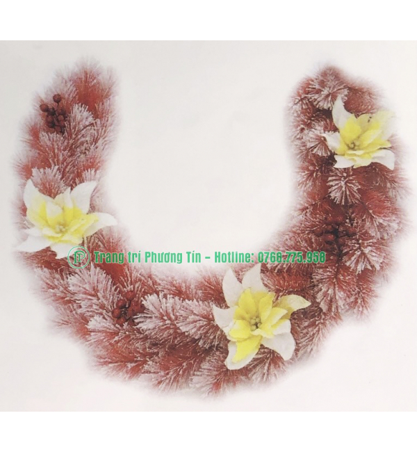 Dây trang trí cước đỏ phủ tuyết