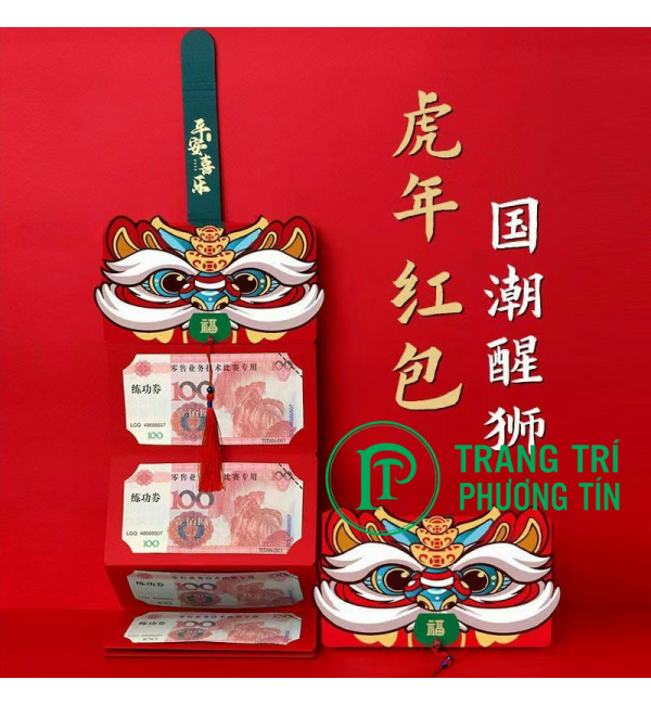 Dây treo tiền lì xì sư tử báo hỷ