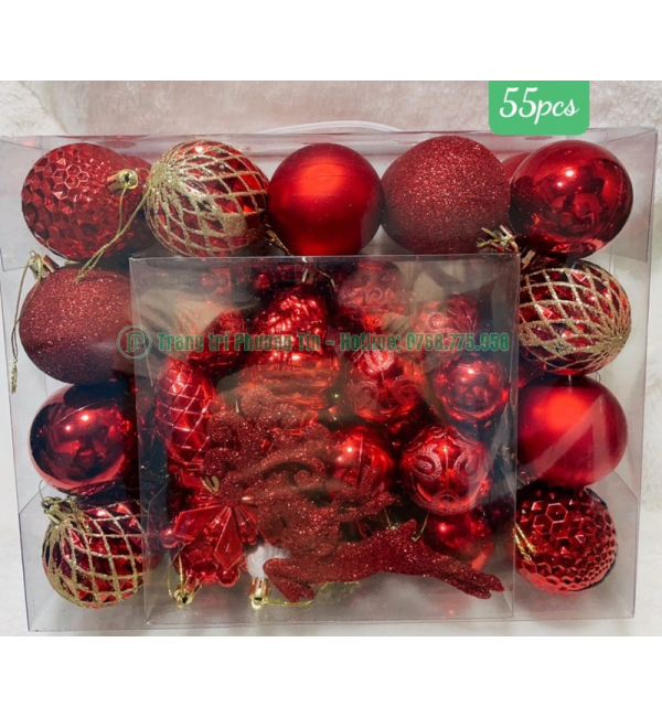 Hộp hạt châu màu đỏ 55 quả