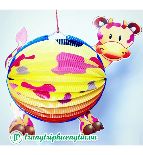 Lồng đèn giấy xếp Bò con
