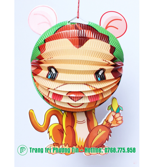Lồng đèn trung thu giấy xếp khỉ con