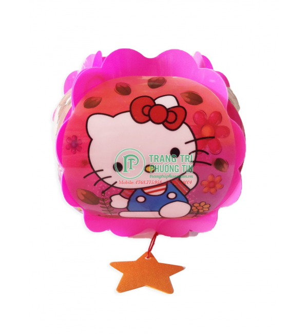 Lồng đèn trung thu nhựa tròn Hello Kitty