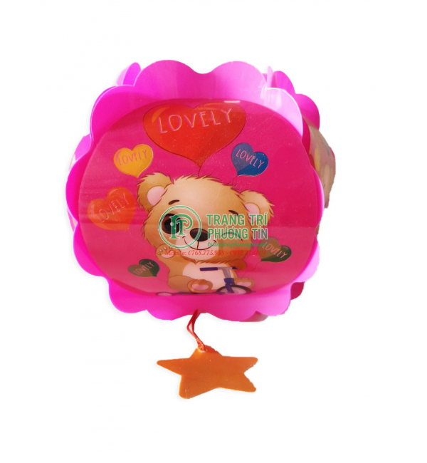 Lồng đèn trung thu nhựa tròn Gấu cute
