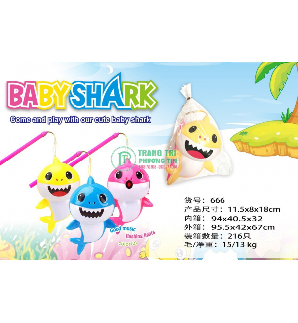 Lồng đèn pin nhạc chuyển động Baby Shark