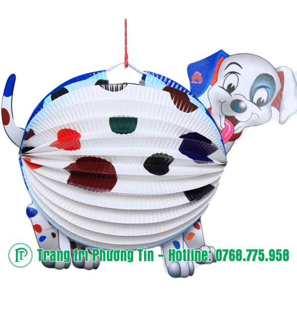 Lồng đèn giấy xếp chó đốm