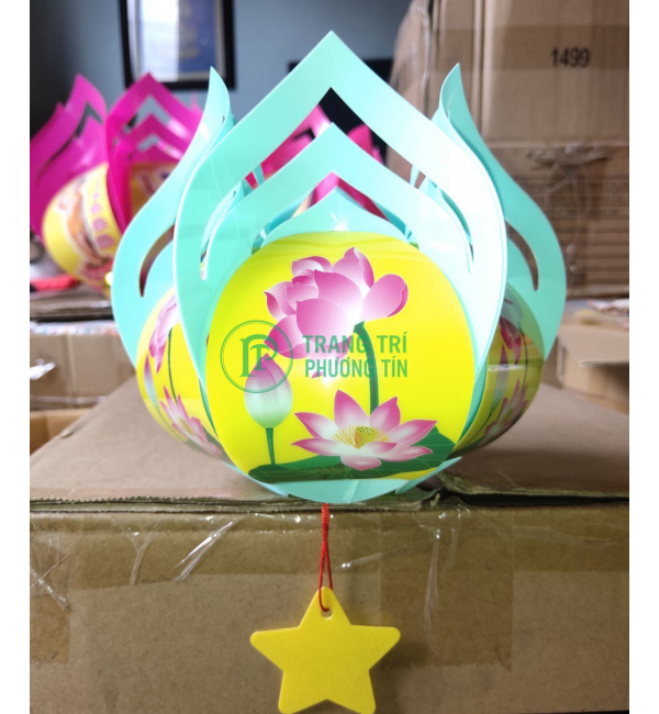 Lồng đèn trung thu hoa sen xanh dương