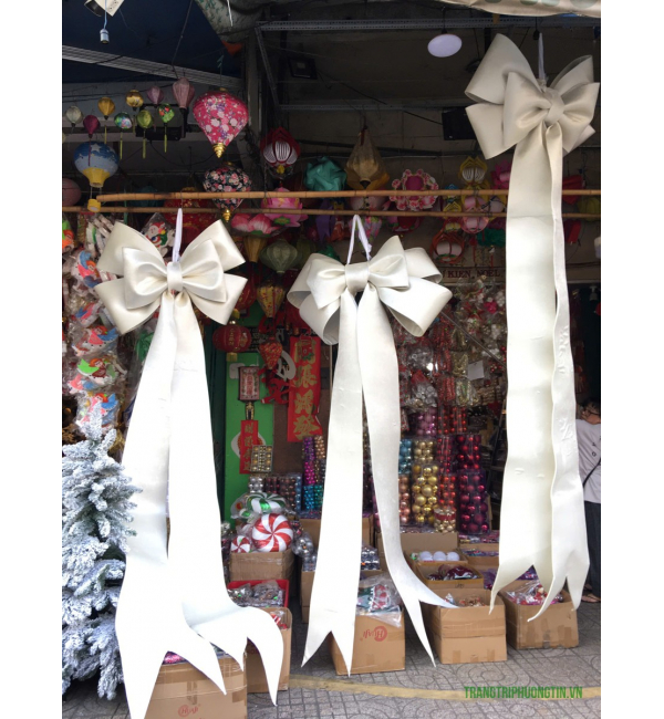Nơ màu trắng loại lớn