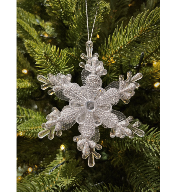 Dây trang trí hoa tuyết màu trắng dày