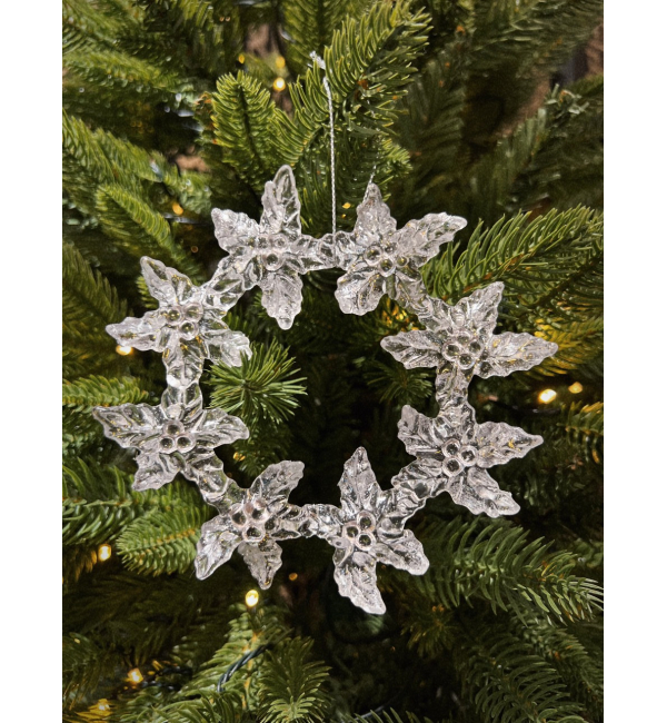 Dây trang trí hoa tuyết màu trắng vòng tròn