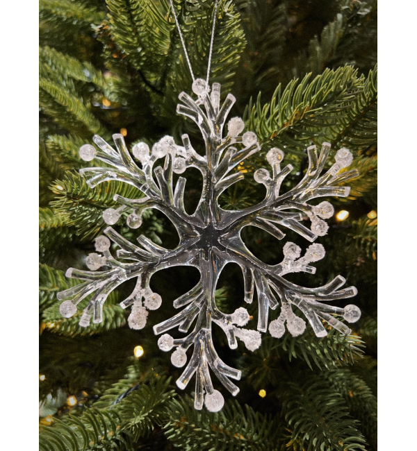 Dây trang trí hoa tuyết màu trắng tròn