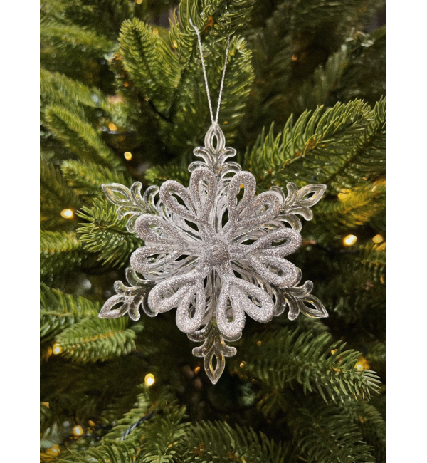 Dây trang trí hoa tuyết màu trắng