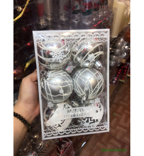 Set quả châu lớn màu bạc