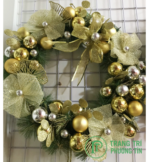 Vòng nguyệt quế treo tường màu vàng