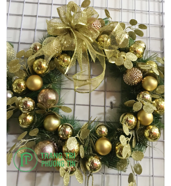 Vòng nguyệt quế treo tường màu vàng mẫu 2