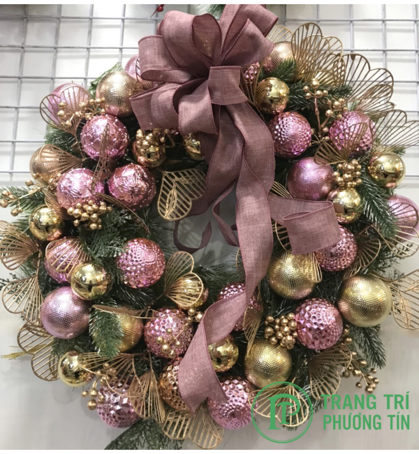 Vòng nguyệt quế hoa nơ tím