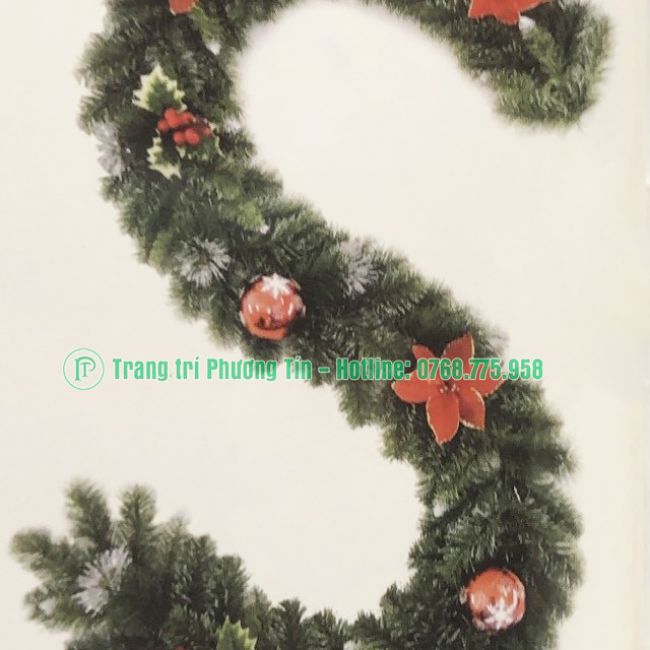 Dây trang trí 3 loại lá có trang trí