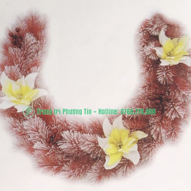 Dây trang trí cước đỏ phủ tuyết