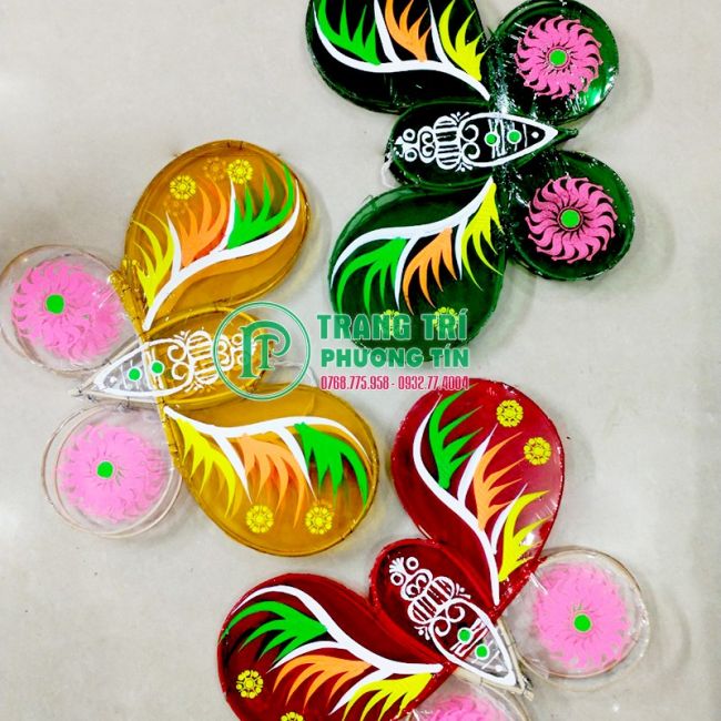 Lồng đền giấy kiếng bướm nhiều màu
