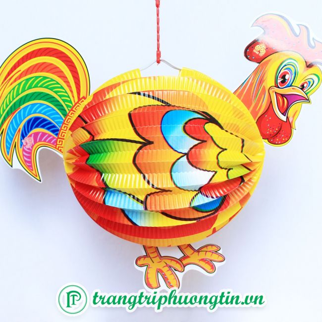 Lồng đèn giấy xếp Gà trống