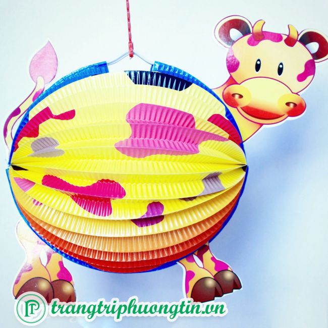 Lồng đèn giấy xếp Bò con