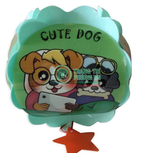 Lồng đèn trung thu nhựa tròn cute dog