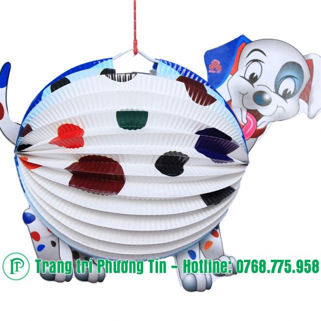 Lồng đèn giấy xếp chó đốm