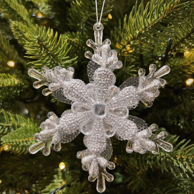 Dây trang trí hoa tuyết màu trắng dày