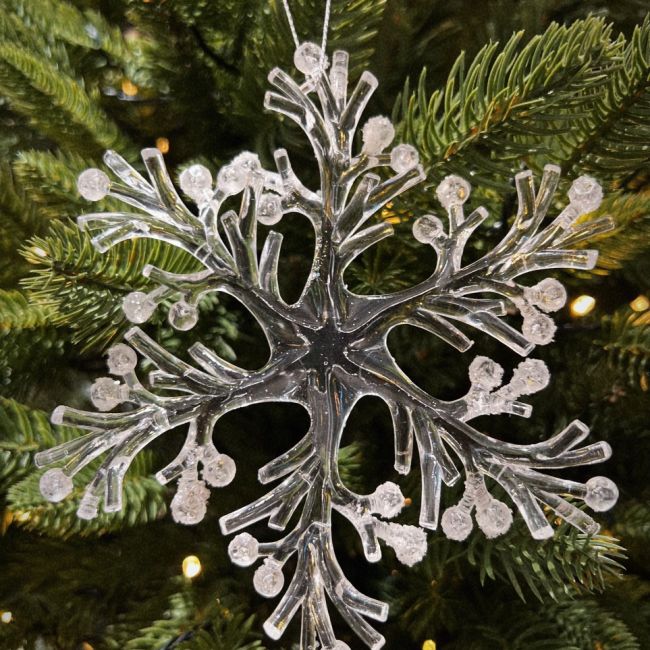 Dây trang trí hoa tuyết màu trắng tròn