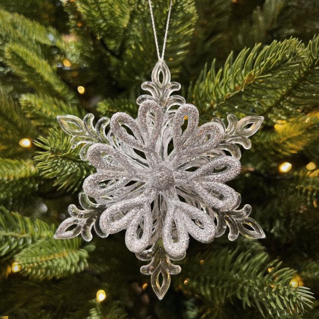 Dây trang trí hoa tuyết màu trắng