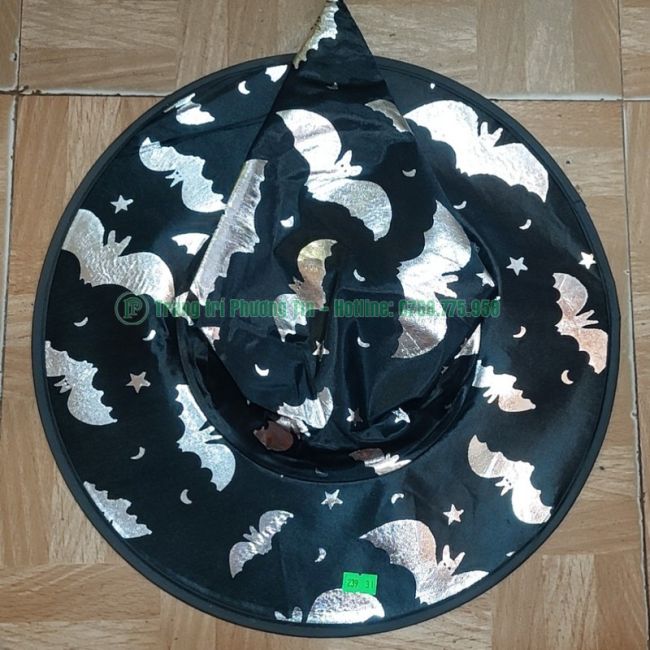 Nón phù thủy đen hình dơi