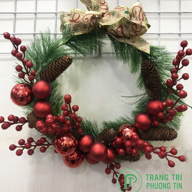 Vòng nguyệt quế nơ nhỏ quả châu nhỏ