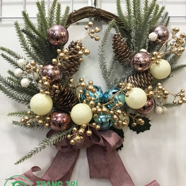 Vòng nguyệt quế nhỏ nơ hồng