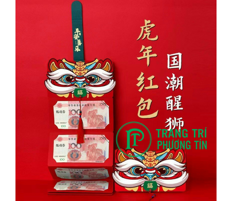 Dây treo tiền lì xì sư tử báo hỷ