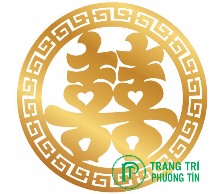 chữ Song Hỷ khung tròn