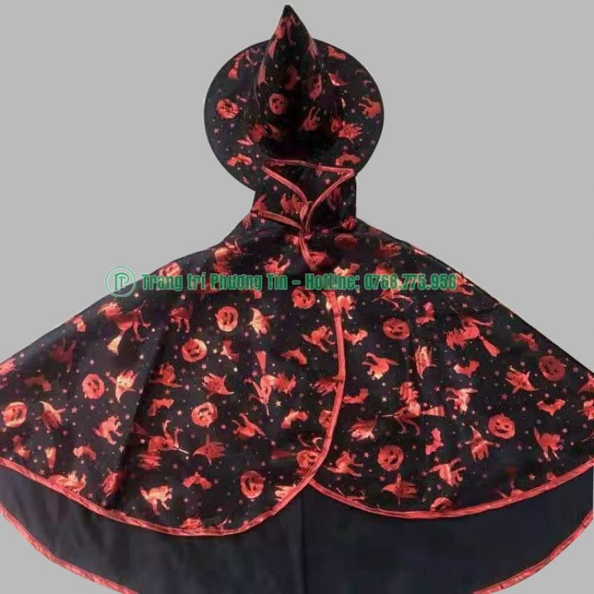 Áo khoác màu đen hình đỏ kèm mũ