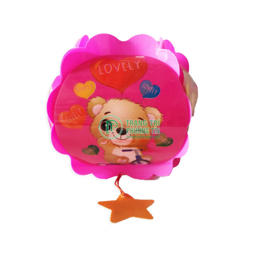 Lồng đèn trung thu nhựa tròn Gấu cute