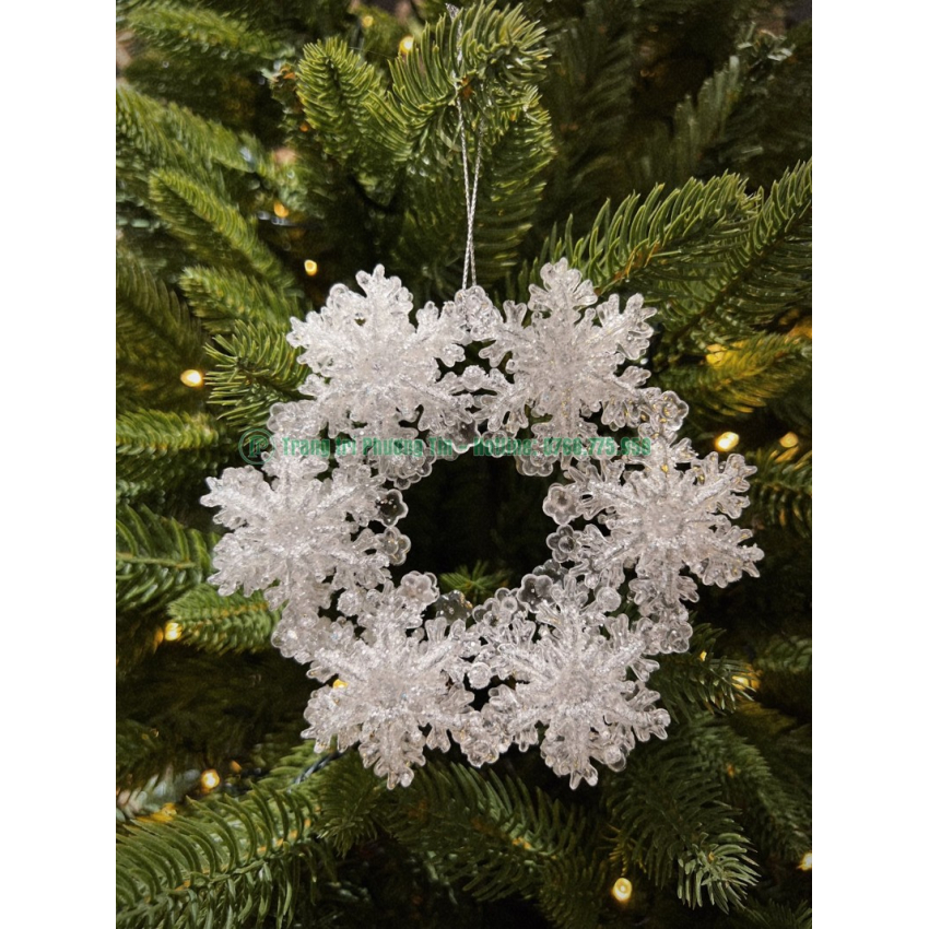 Phụ kiện trang trí Giáng Sinh chùm hoa tuyết
