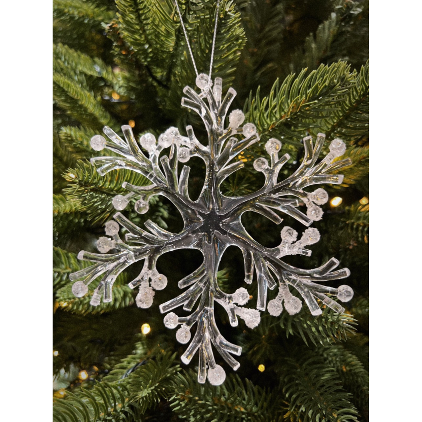 Dây trang trí hoa tuyết màu trắng tròn